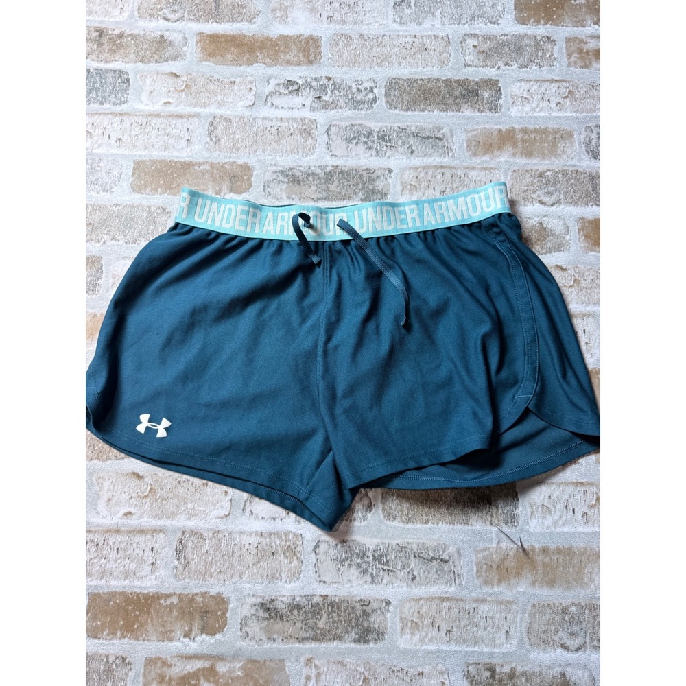 Under‎ Armour Womens HeatGear Loose Fit Athletic Shorts Teal Blue Medium